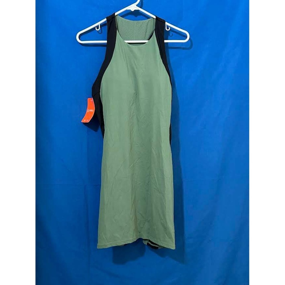 JoySpels Womens Tennis Dress Sage Green Black Racerback Activewear Size L NEW
